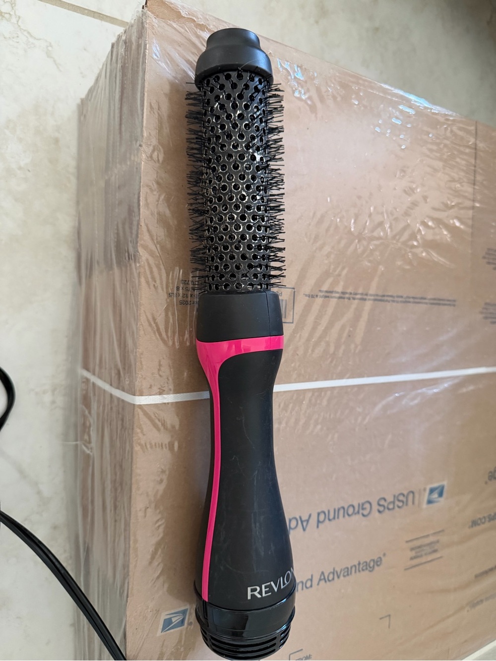 Revlon Black and Pink Ceramic Heated Round Brush for Styling